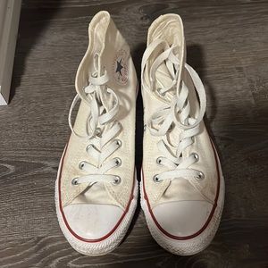 White high top converse size 7 women’s